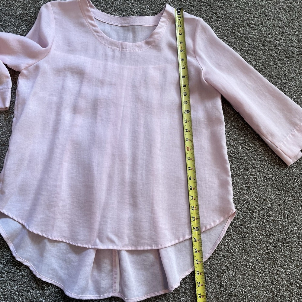 Fridaze Pink Linen Pleated Top Women's S Relaxed Fit Soft Girl Feminine - Picture 5 of 9